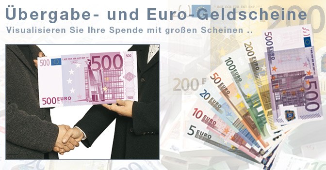 bergabe- und Euro-Geldscheine